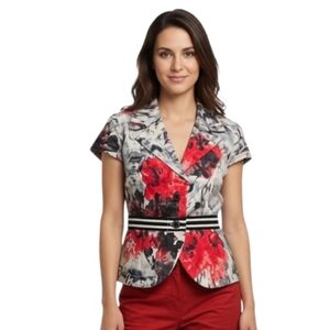 Tristan Red and Black Floral Blazer